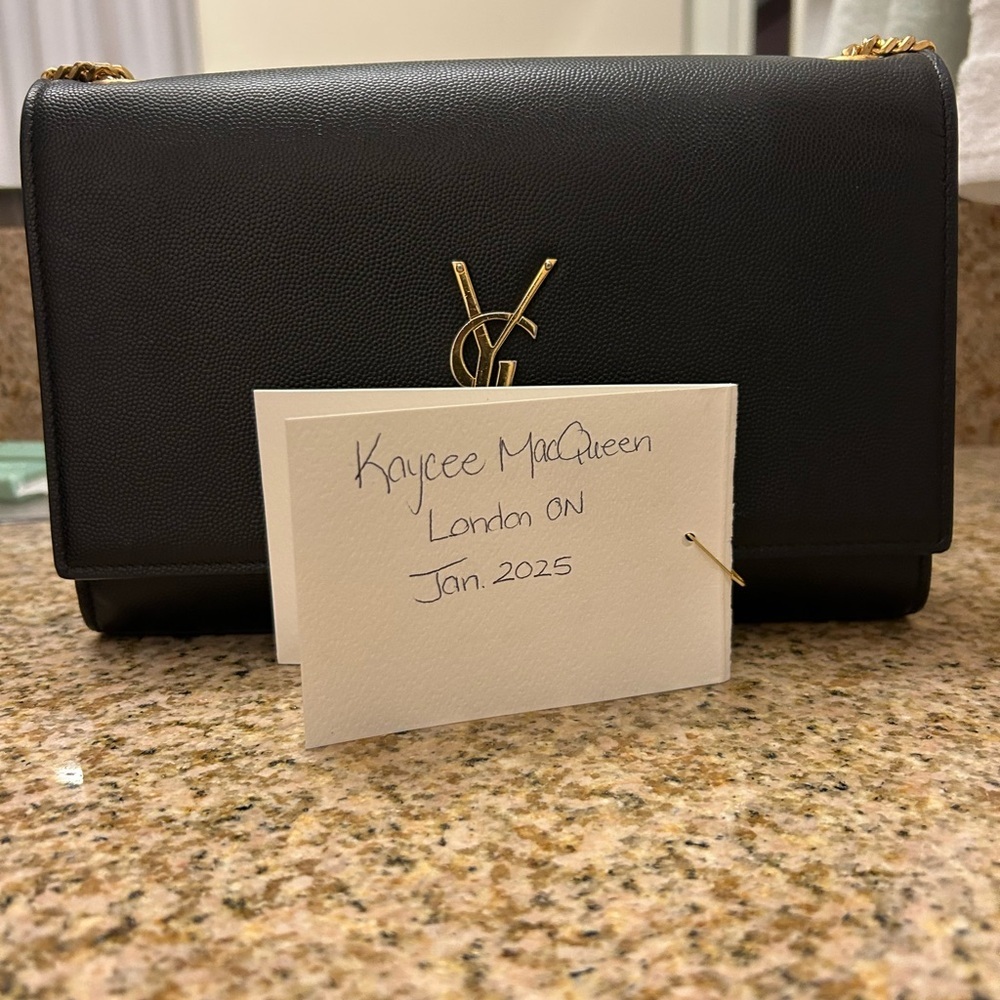 YSL KATE MEDIUM IN GRAIN DE POUDRE EMBOSSED LEATHER - Picture 6 of 9